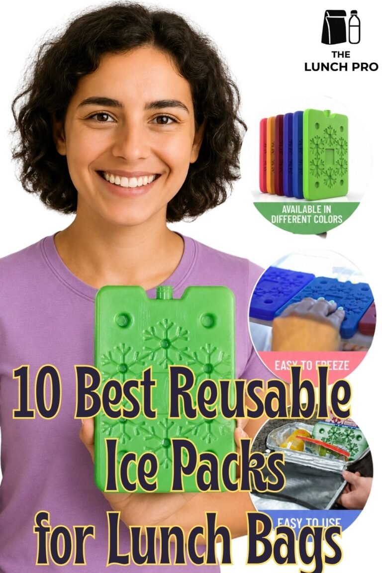 10 Best Reusable Ice Packs for Lunch Bags Woman holding green reusable ice pack