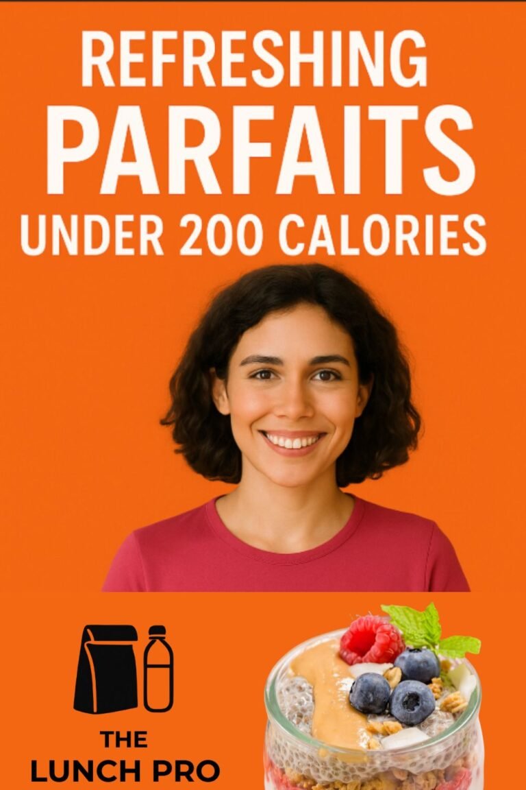 Smiling woman promoting low-calorie fruit parfaits