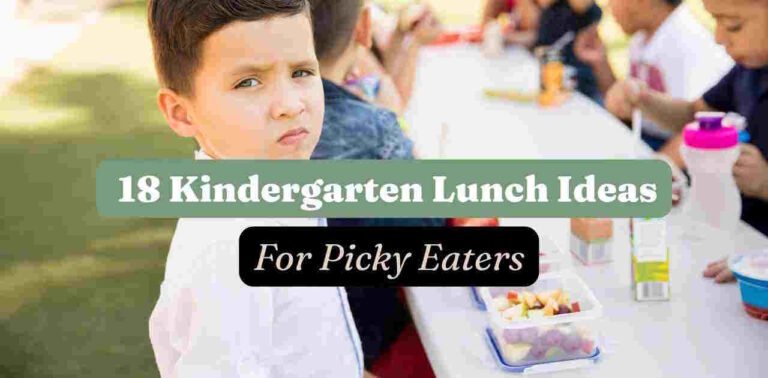 18 Kindergarten Lunch Ideas for Picky Eaters: Child at lunch table with food