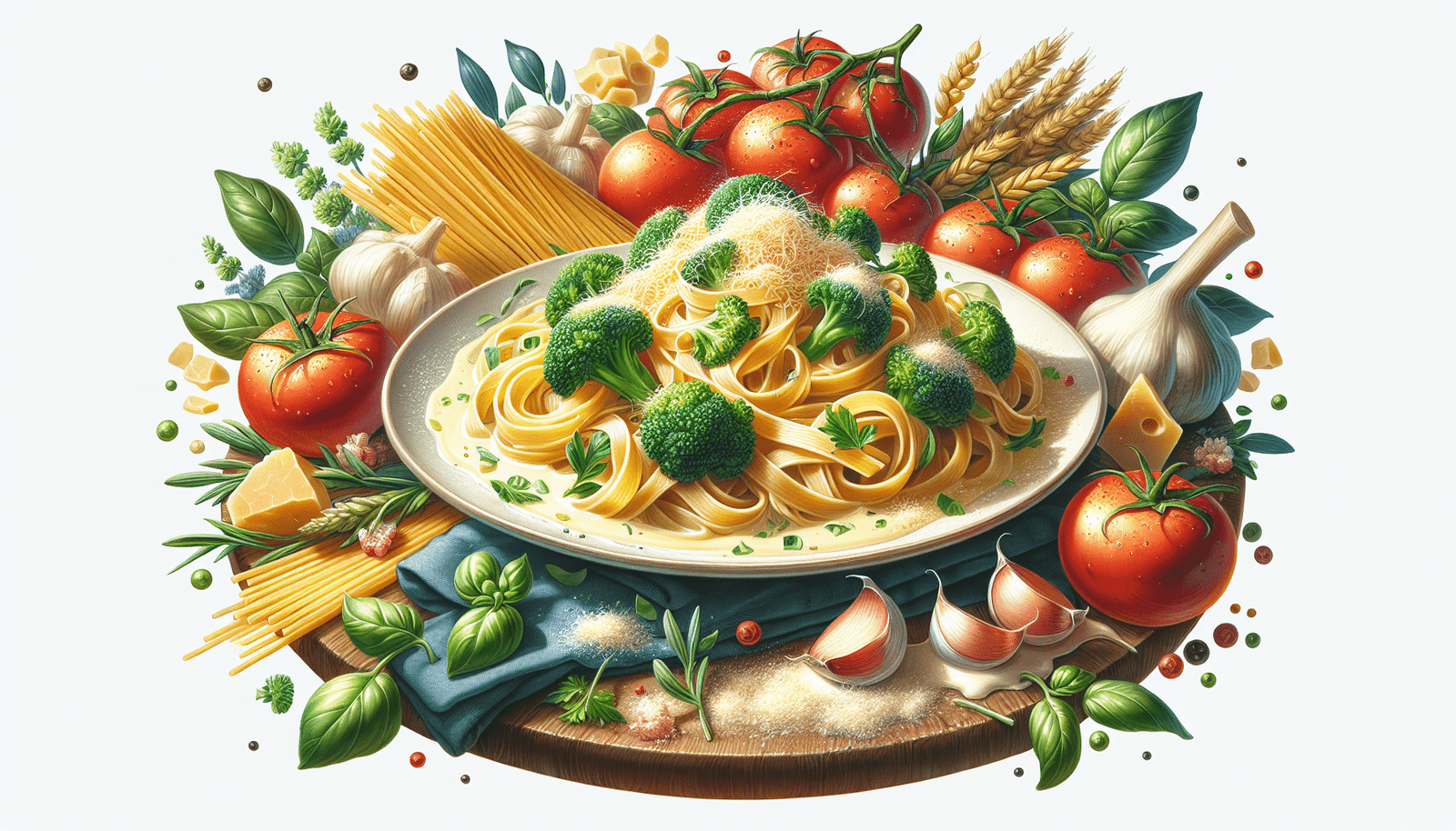 A delicious illustration of flavorful pasta and noodle dishes, perfect for a healthy weeknight meal.