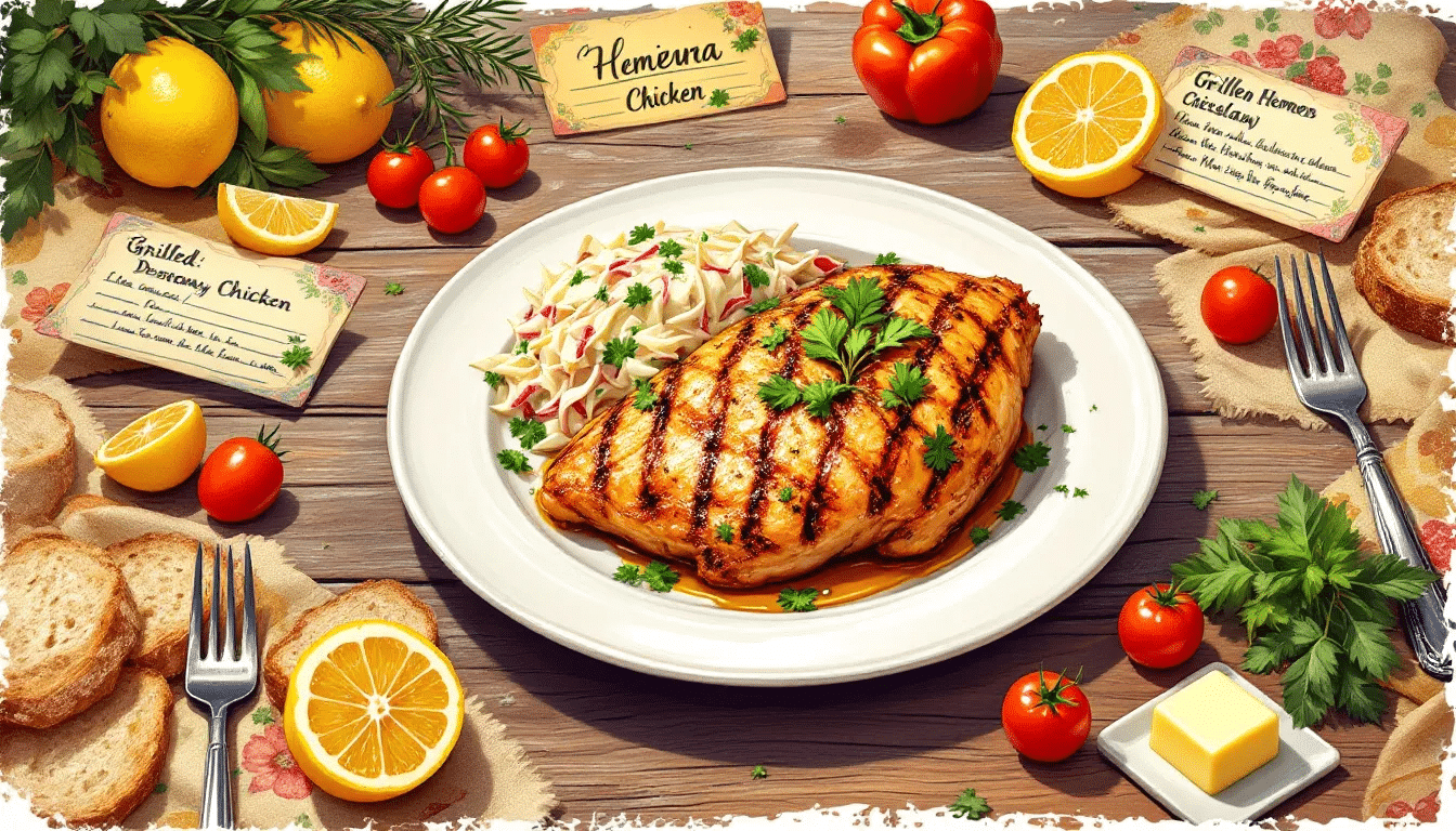A delicious plate of grilled chicken, showcasing popular summer recipes.