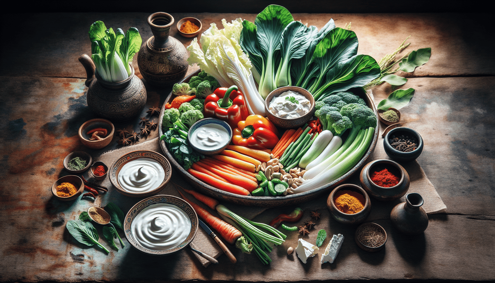 A drawing depicting a Buddhist meal featuring vegetables and dairy products, highlighting dietary practices.