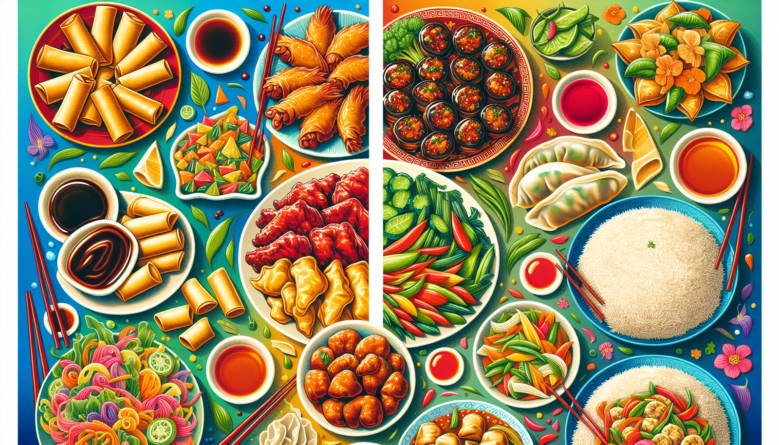 An illustration showing dishes to avoid at Chinese restaurants for better health.