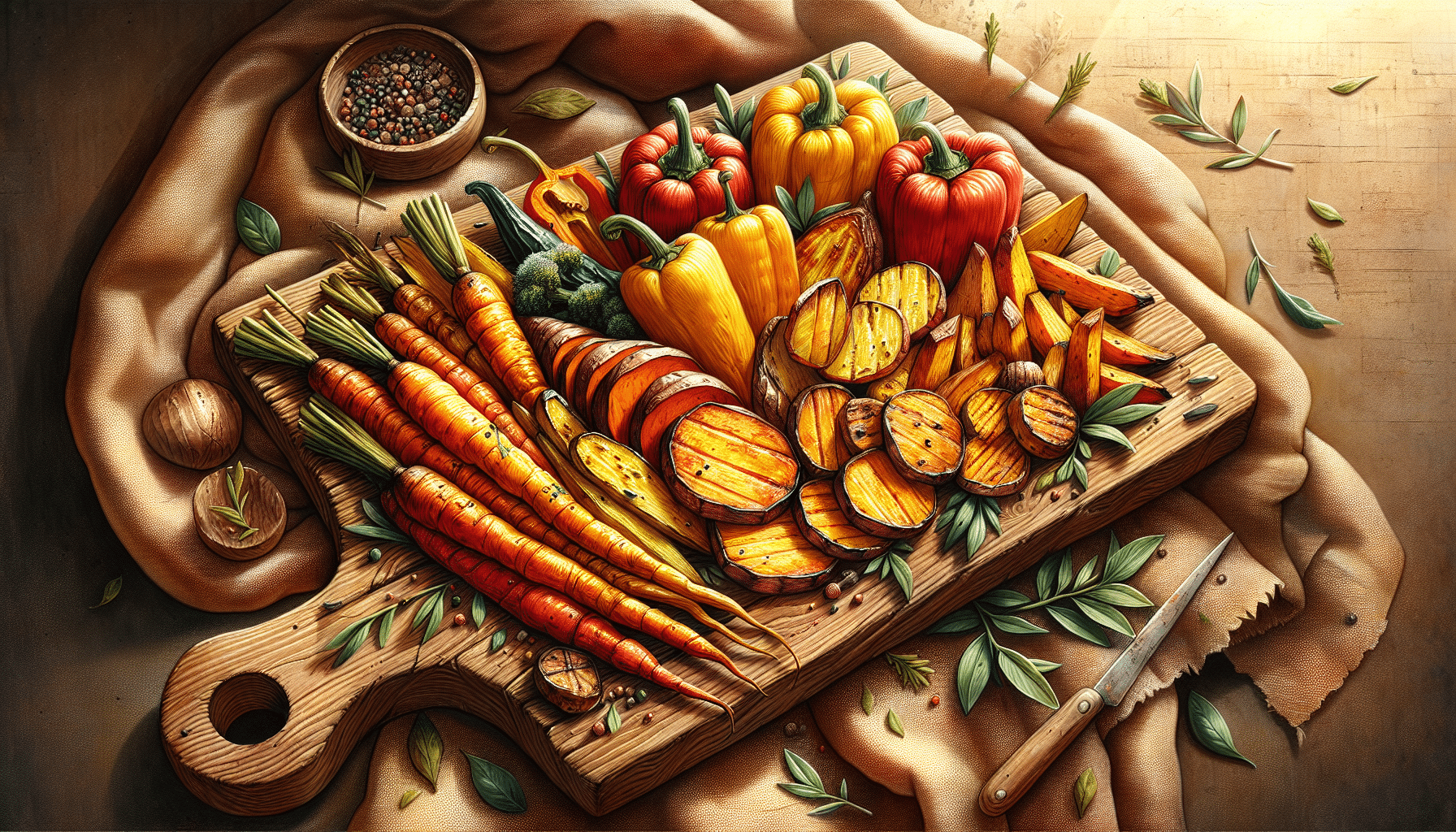 Fresh and healthy sides like roasted winter veggies, complementing any winter lunch.