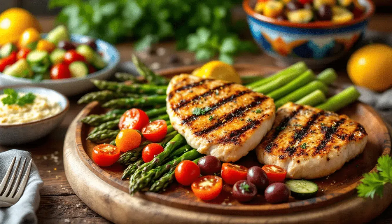 Mediterranean Chicken Recipe | Keto &Amp; Low-Carb 5 A nutritious meal featuring keto Mediterranean chicken with healthy sides.