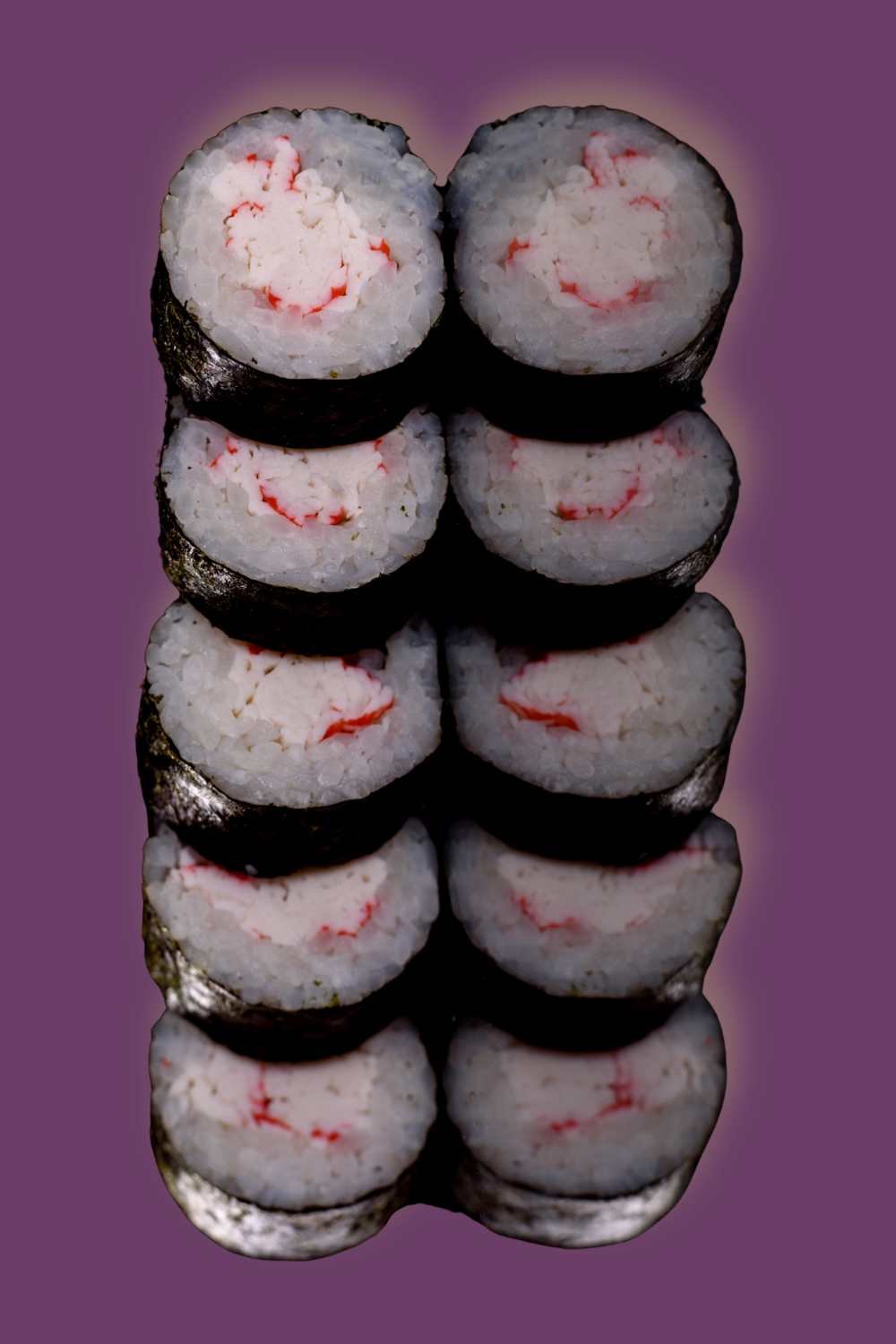 Stack of California sushi rolls