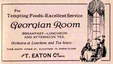 Eaton'S: The Enduring Taste Of Canada'S Greatest Store 2 Ad for Eaton's Toronto Georgian Room