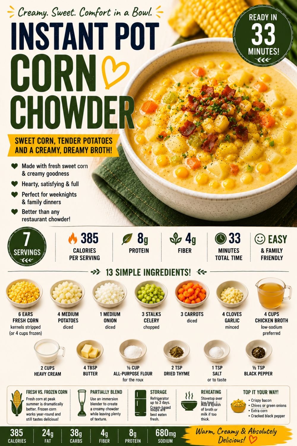 Quick Soup Recipes | 13 Instant Pot Soups Under 35 Min 25 Instant Pot Corn Chowder