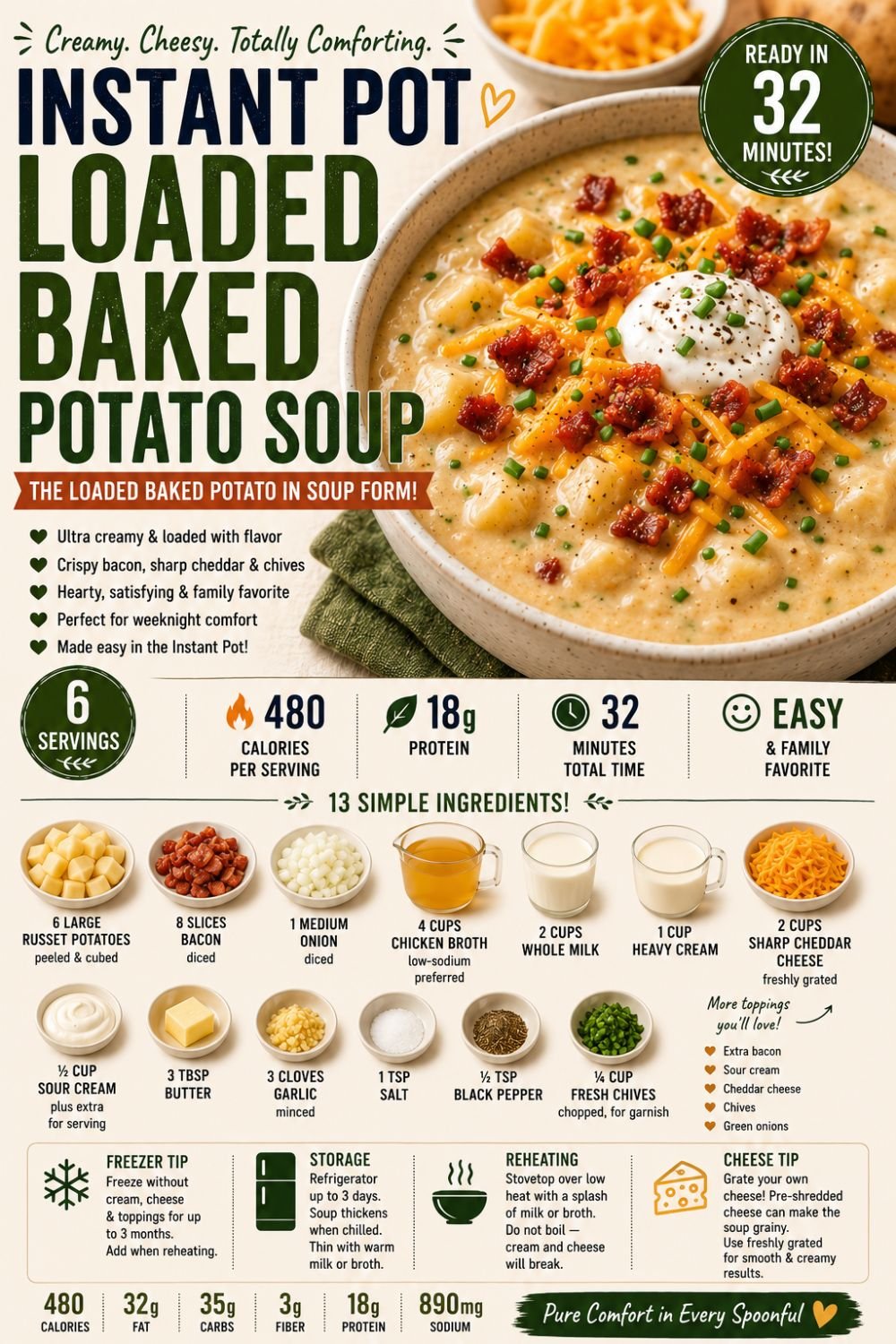 Quick Soup Recipes | 13 Instant Pot Soups Under 35 Min 5 Instant Pot Loaded Baked Potato Soup