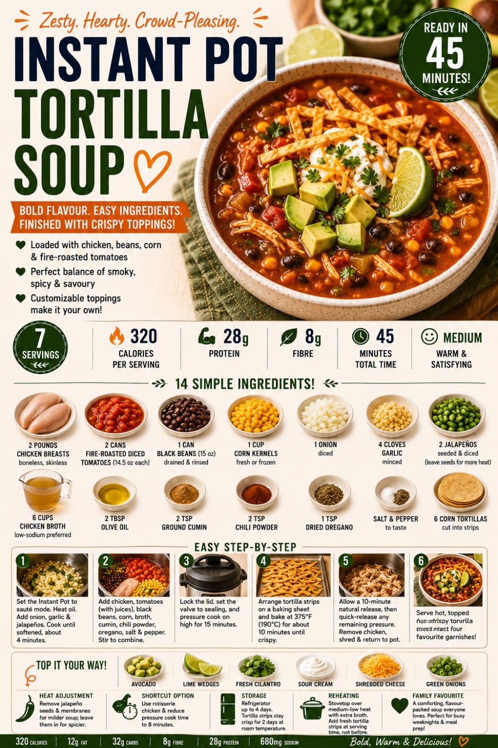 Quick Soup Recipes | 13 Instant Pot Soups Under 35 Min 21 Instant Pot Tortilla Soup
