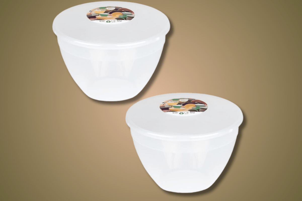 Just Pudding Basins 2 Pint Food Safe Plastic Bowls and Lids