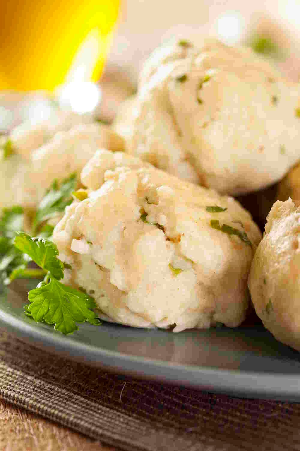 Matzo Ball Soup | Gluten-Free With Almond Flour 1 Low-Carb Almond Flour Matzo Ball Dumplings with Parsley for passover