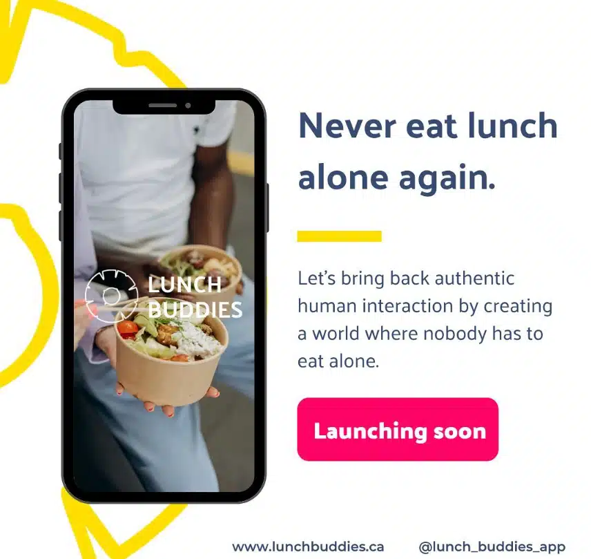 Screenshot from the lunchbuddies.ca Instagram page of their app