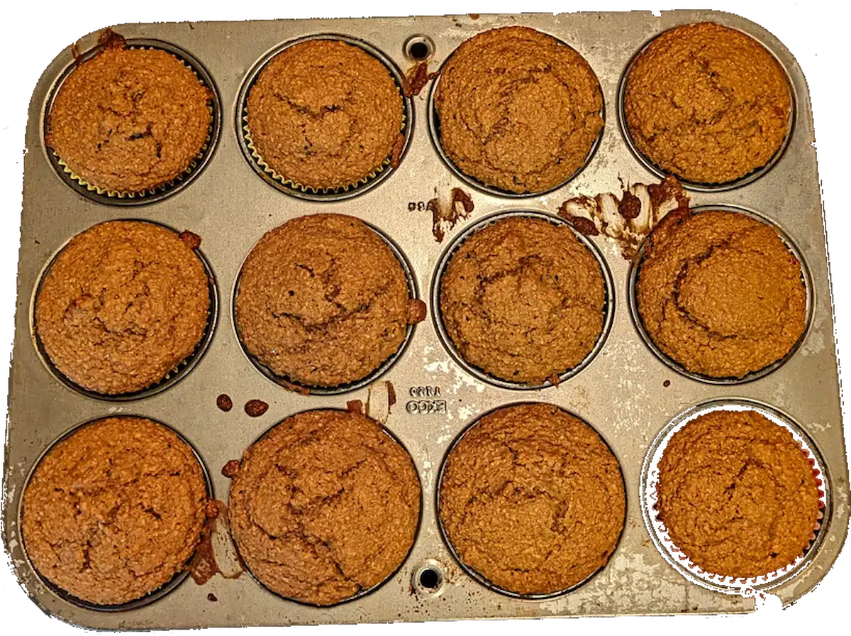 Freshly Baked Murray's One Dozen of Bran Muffins Still in the Pan