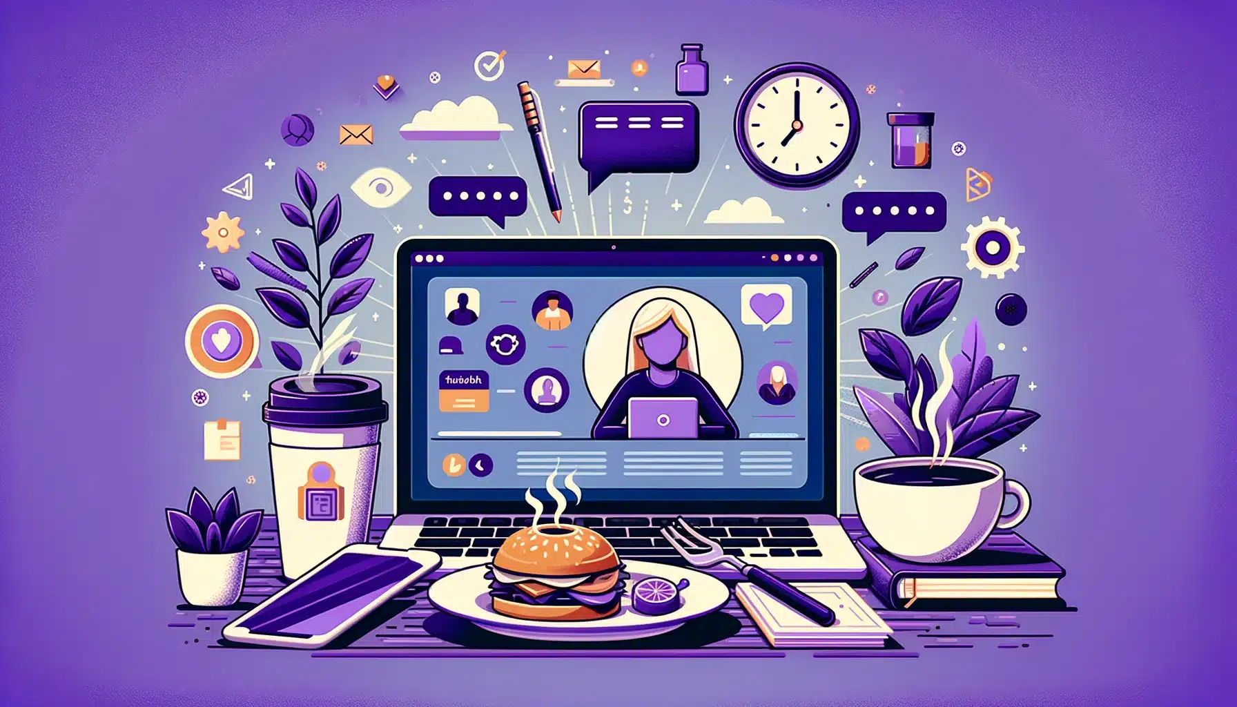 Reduce Burnout and Boost Connection - A featured image for an article about reducing burnout and boosting connection through lunch breaks in remote work settings.