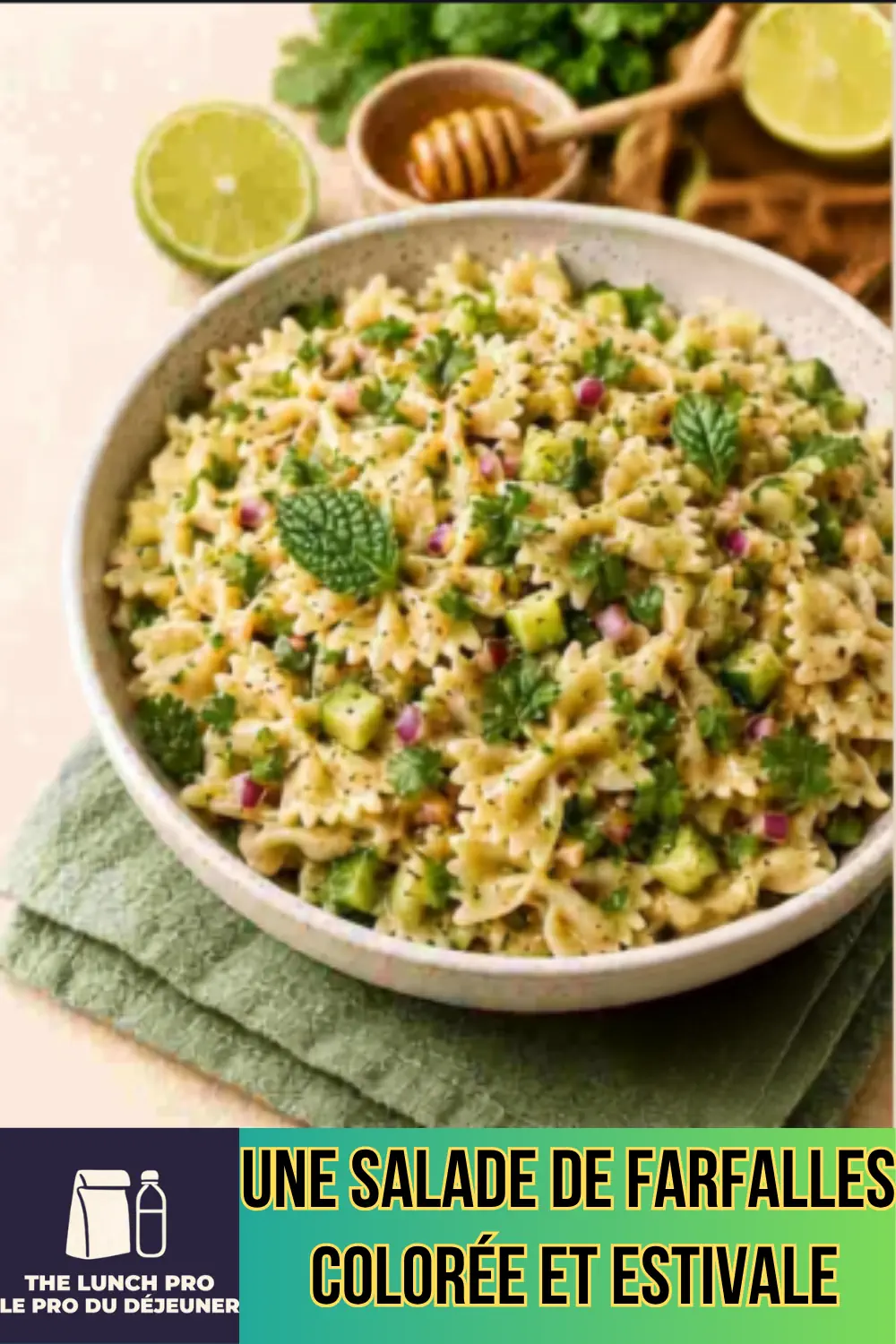 Salade De Pâtes : 3 Recettes Froides Aux Herbes Pour Le Déjeuner 4 Salade de farfalles à la menthe et à la coriandre