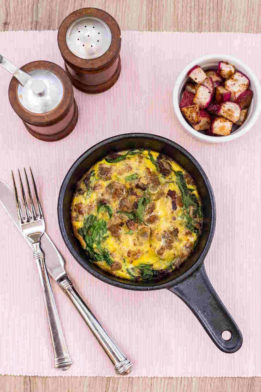 Sausage, Spinach & Mushroom Frittata
