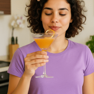 Lunch Pro woman Sipping a Limoncello Martini
