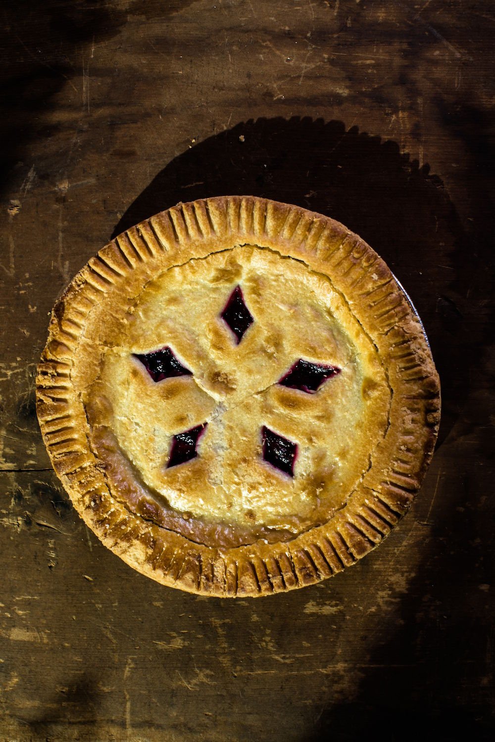 Wild Blueberry Pie 1 Freshly baked wild blueberry pie