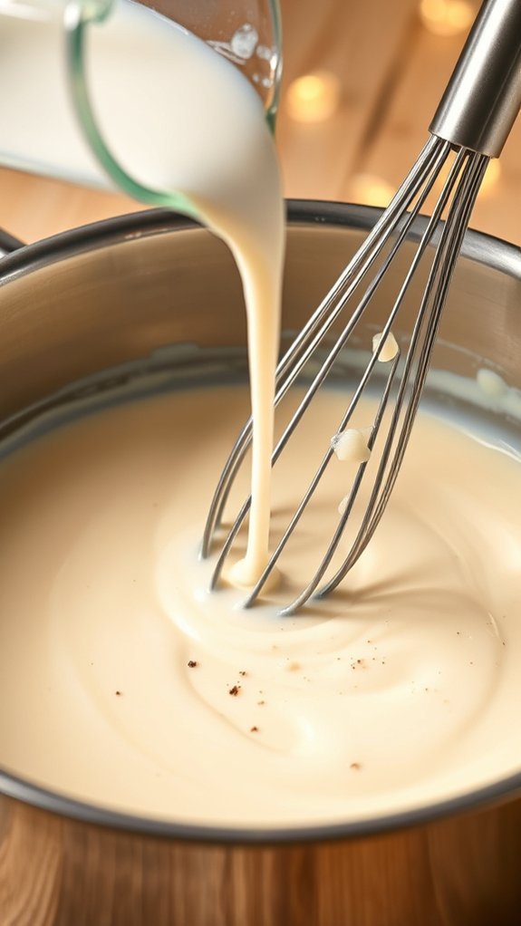 adjust sauce with milk