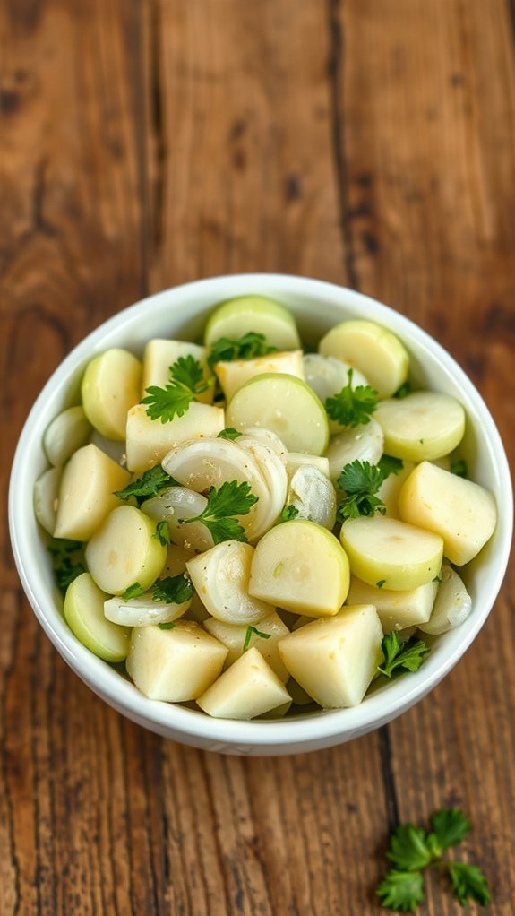 Chayote Squash Salad (Salada De Chuchu) 3 boil chayotes for timing