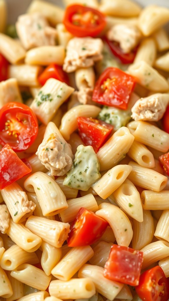 Creamy Pesto And Chicken Pasta Salad 2 boil pasta with salt