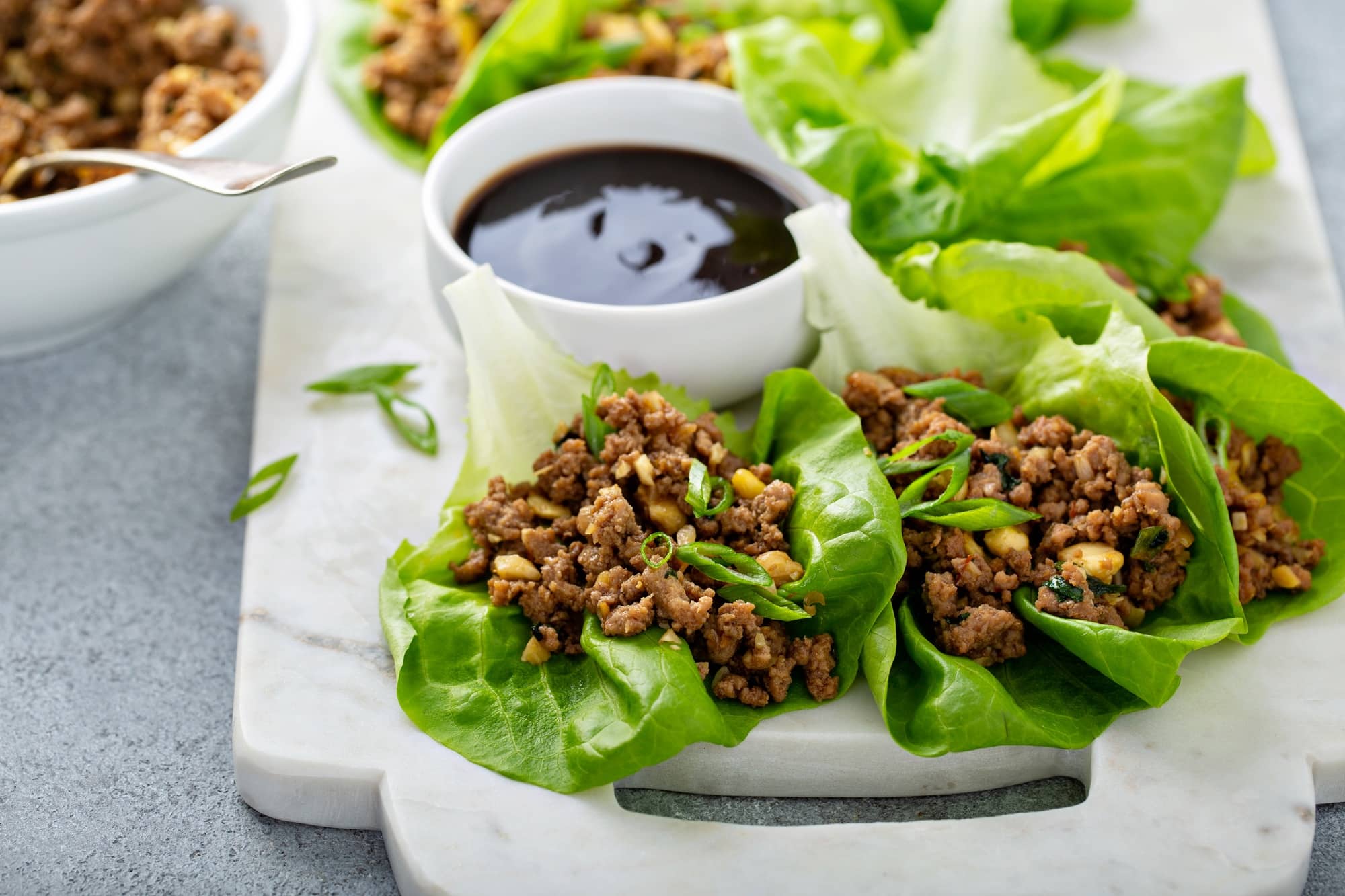 Chicken or turkey asian lettuce wraps