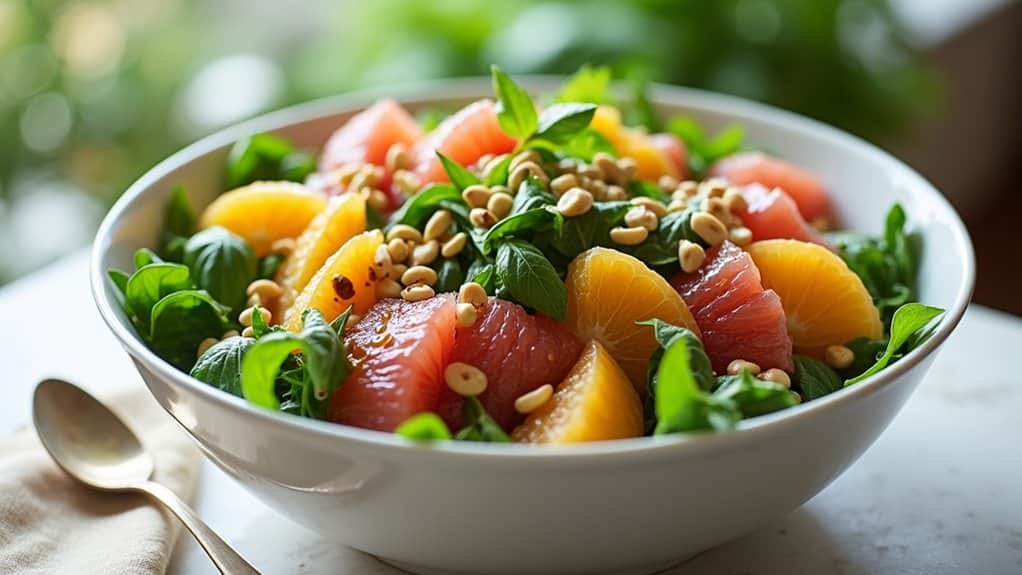 citrus dressed spring greens salads