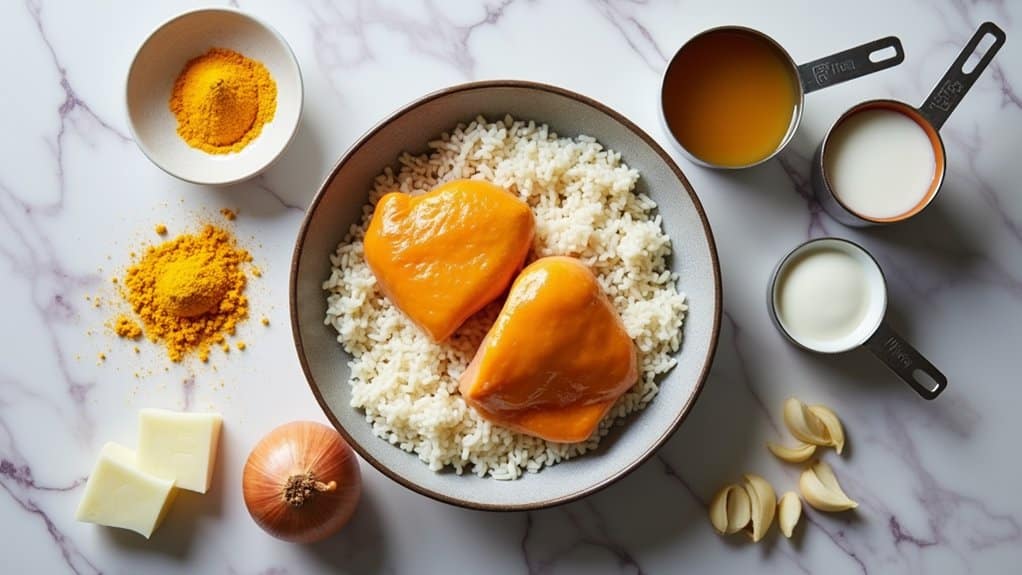 coconut rice with curry