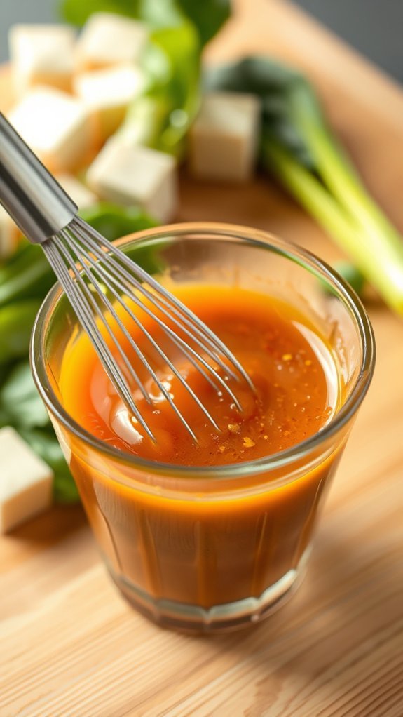 Chinese Sautéed Bok Choy 2 combine sauce ingredients smoothly
