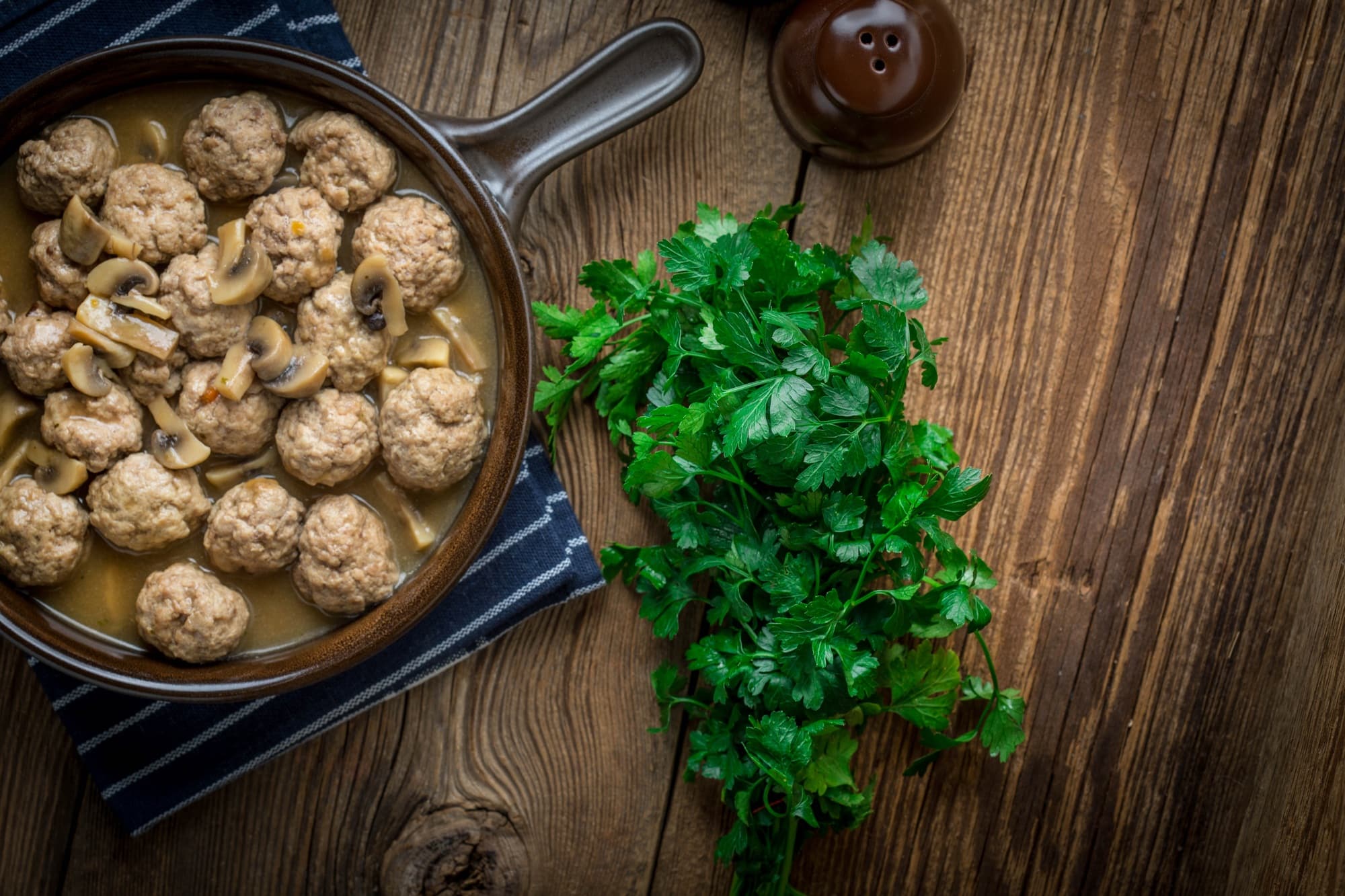 Delicious homemade swedish meatballs with mushroom cream sauce.