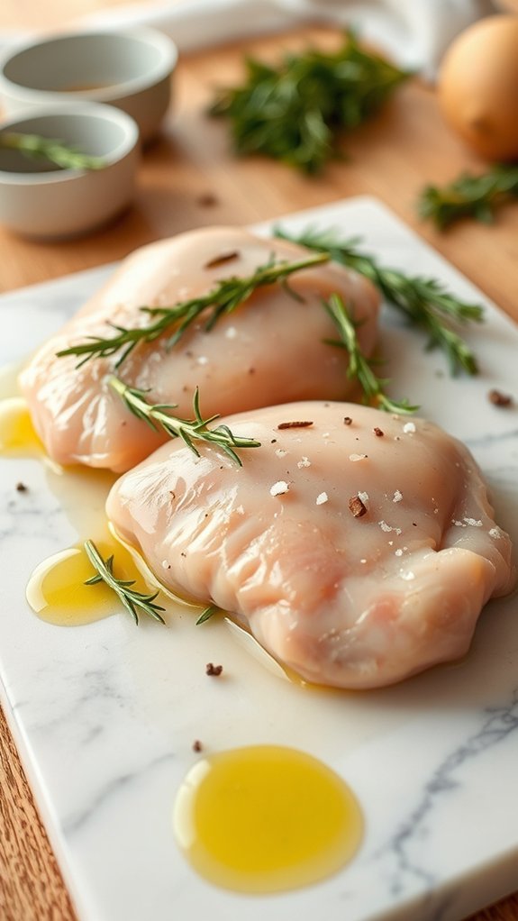 drizzle oil add herbs