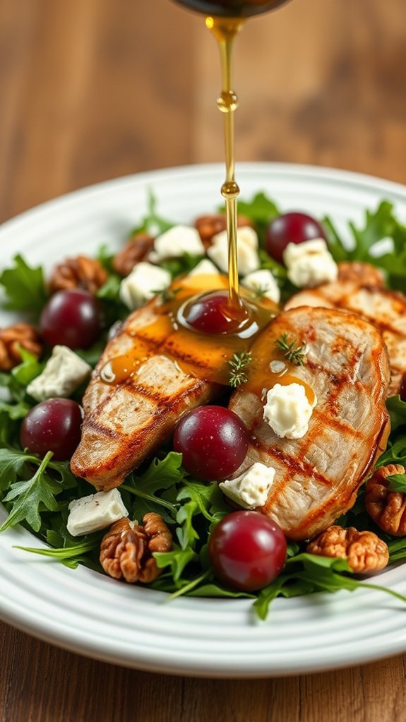 Epic 15-Minute Pork Chop Arugula Salad 8 drizzle vinaigrette for harmony