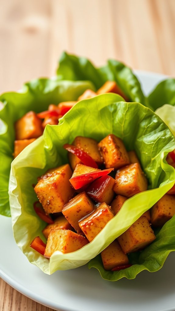 tofu frit à sec doré