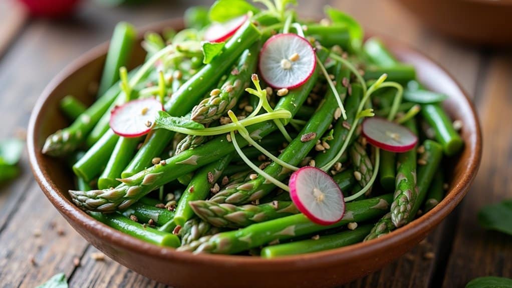 fresh asparagus and pea salad