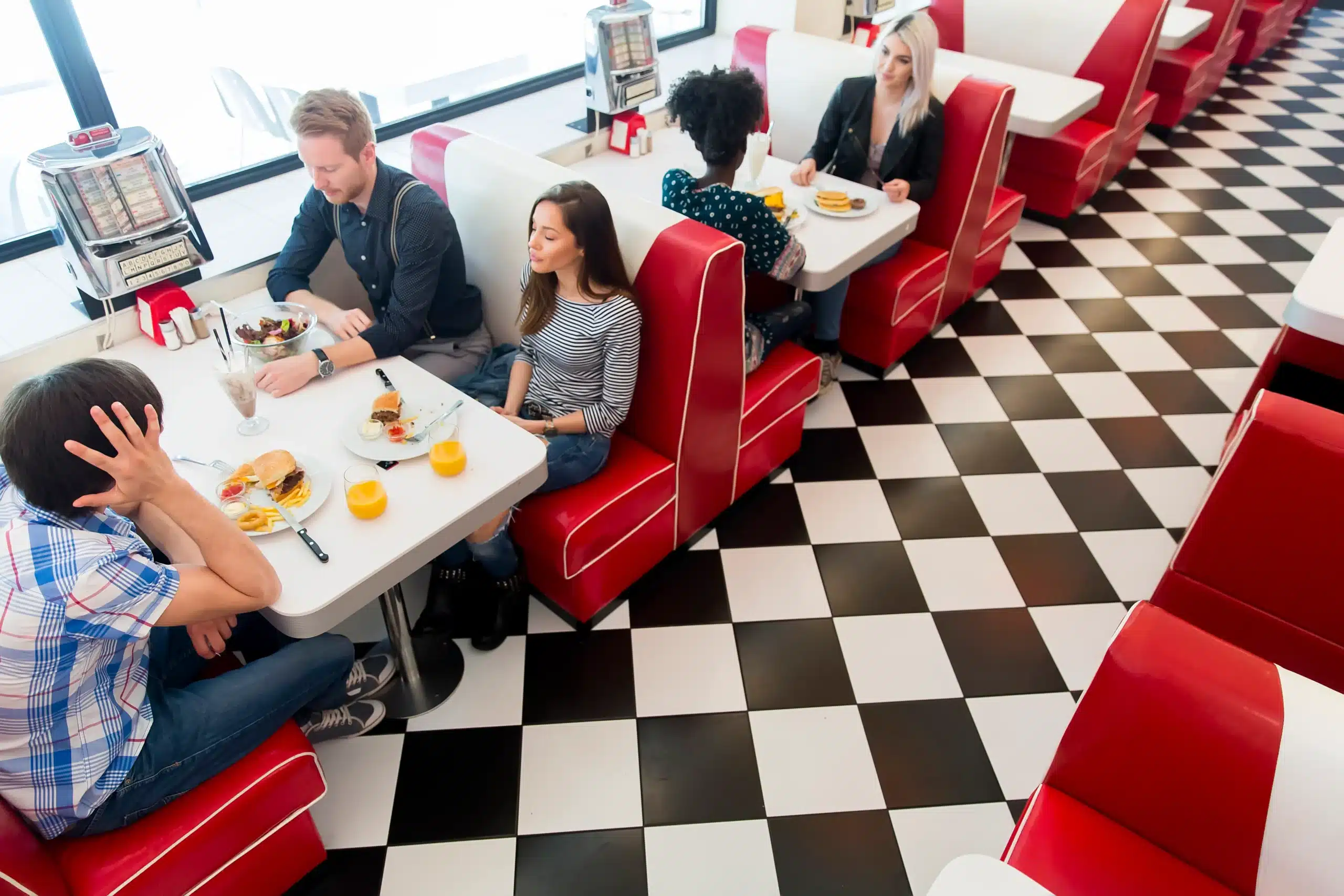 A classic diner is an excellent choice for a Best Lunch Places for Office Team Bonding