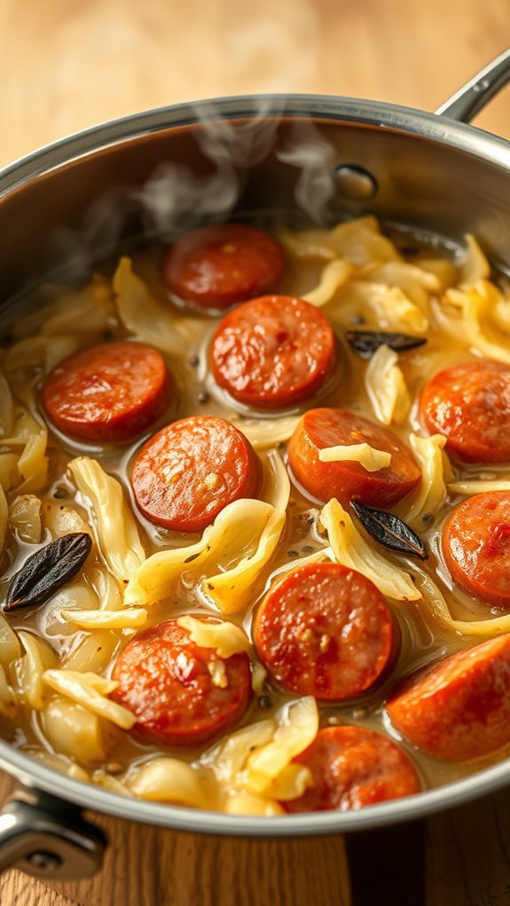 Mouthwatering Kielbasa Sausage With Caraway Sauerkraut 6 gentle simmer harmonious blend