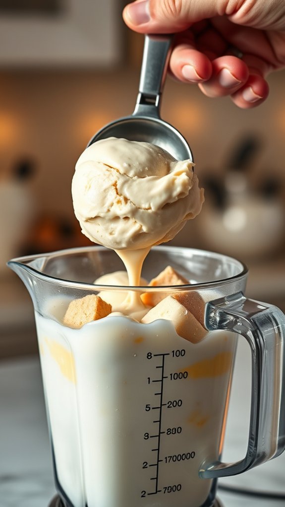Cheesecake Milkshake 4 gradually add ice cream