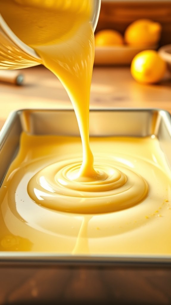 Perfect Lemon Cake In 25 Minutes 6 grease tray pour batter