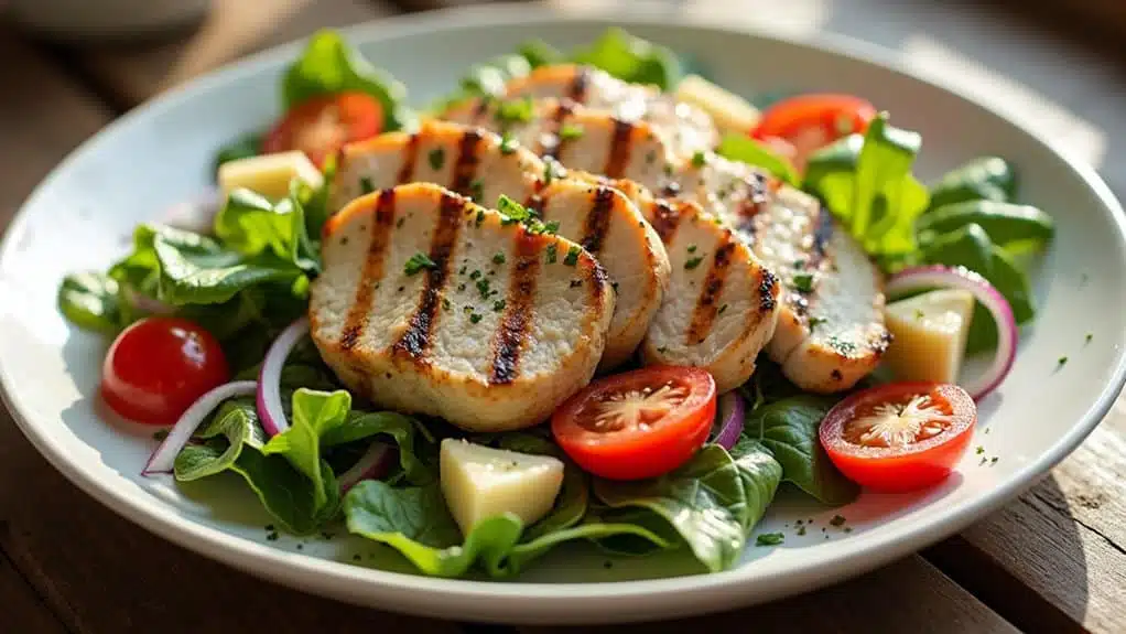 Mediterranean grilled chicken and artichoke salad