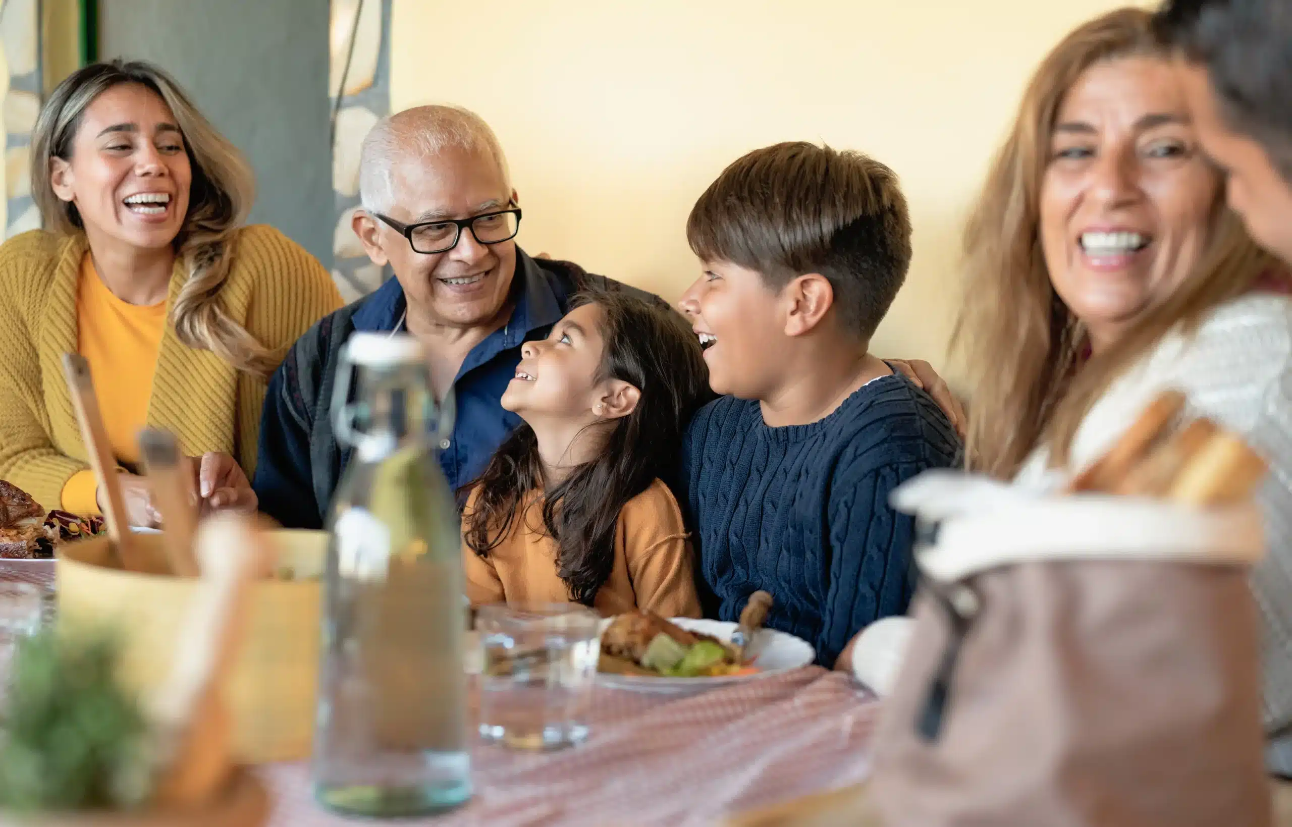 Happy family enjoying some dishes that bring families together