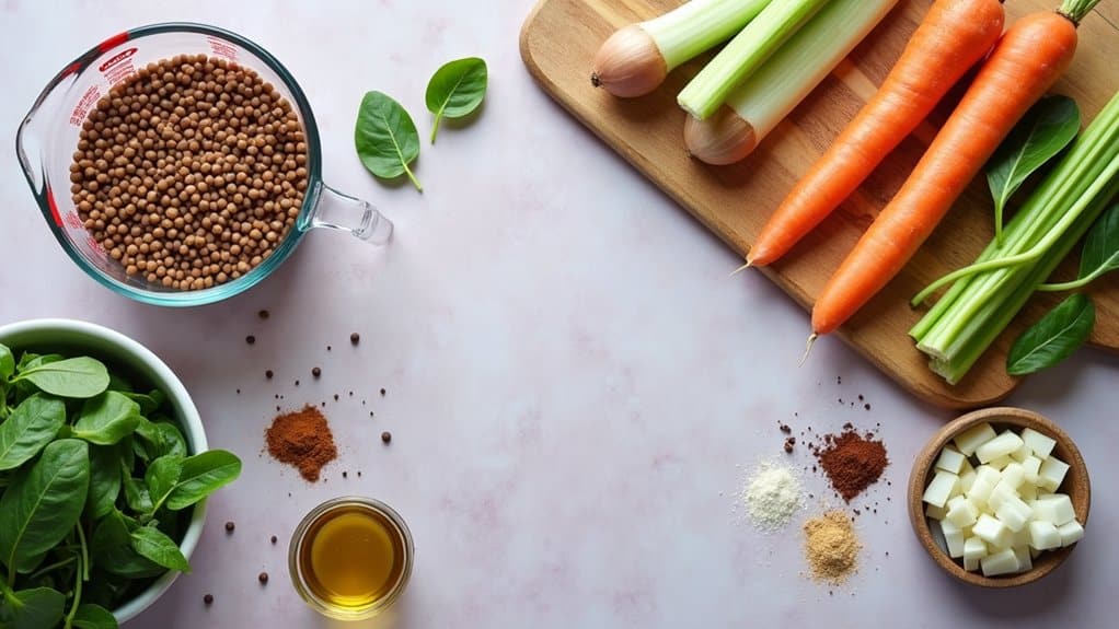 healthy lentil spinach soup