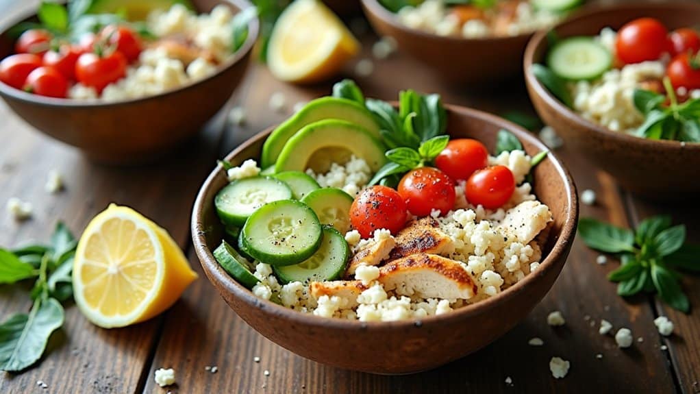 healthy mediterranean grain bowl