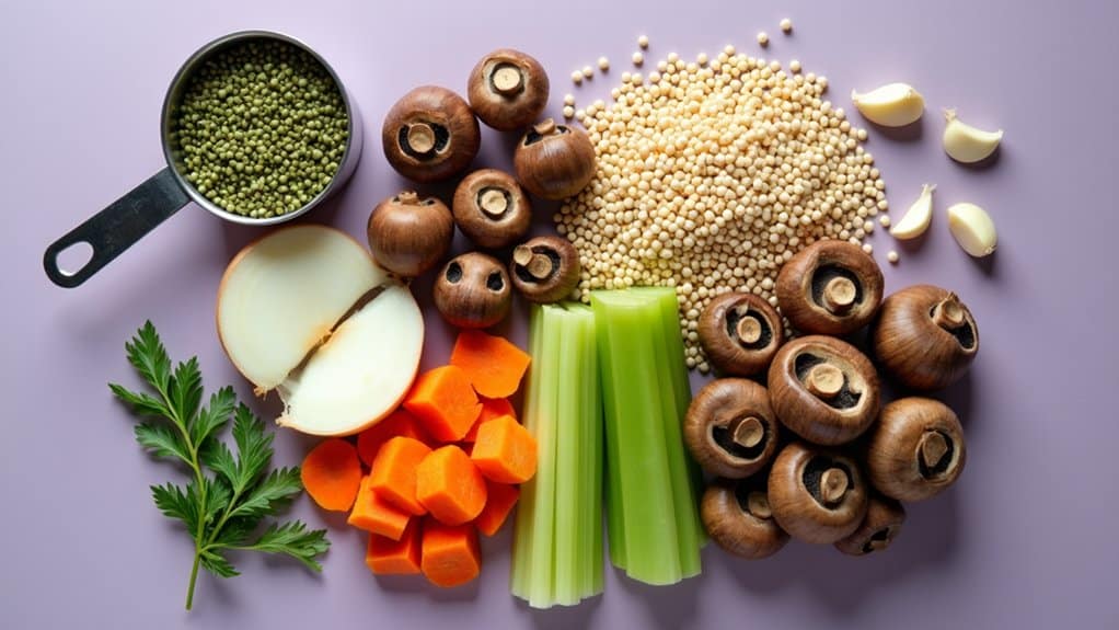 hearty lentil mushroom soup