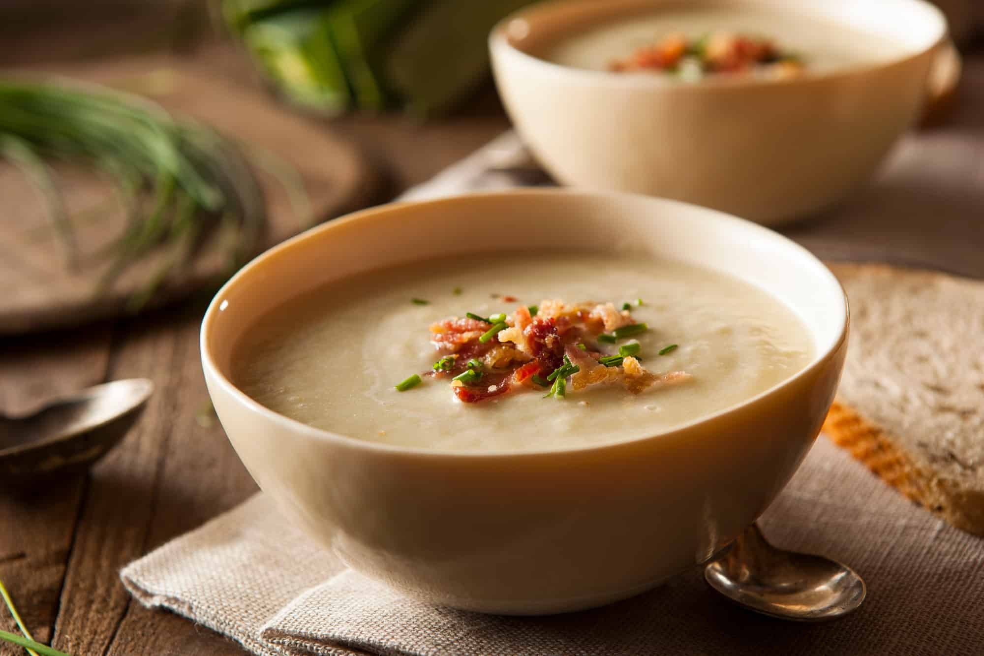 Homemade Creamy Potato and Leek Soup
