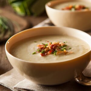 Homemade Creamy Potato and Leek Soup