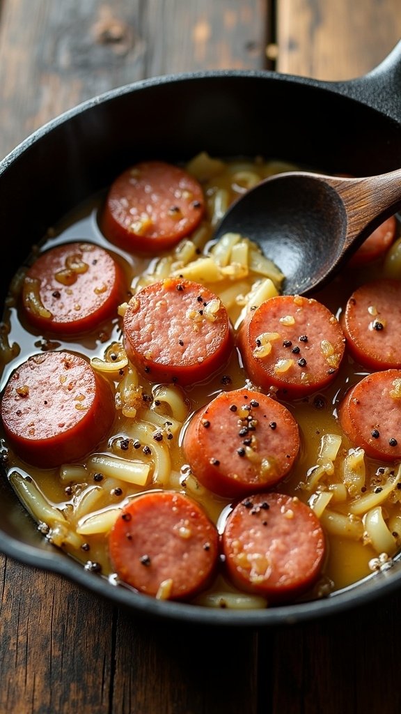 kielbasa with caraway sauerkraut