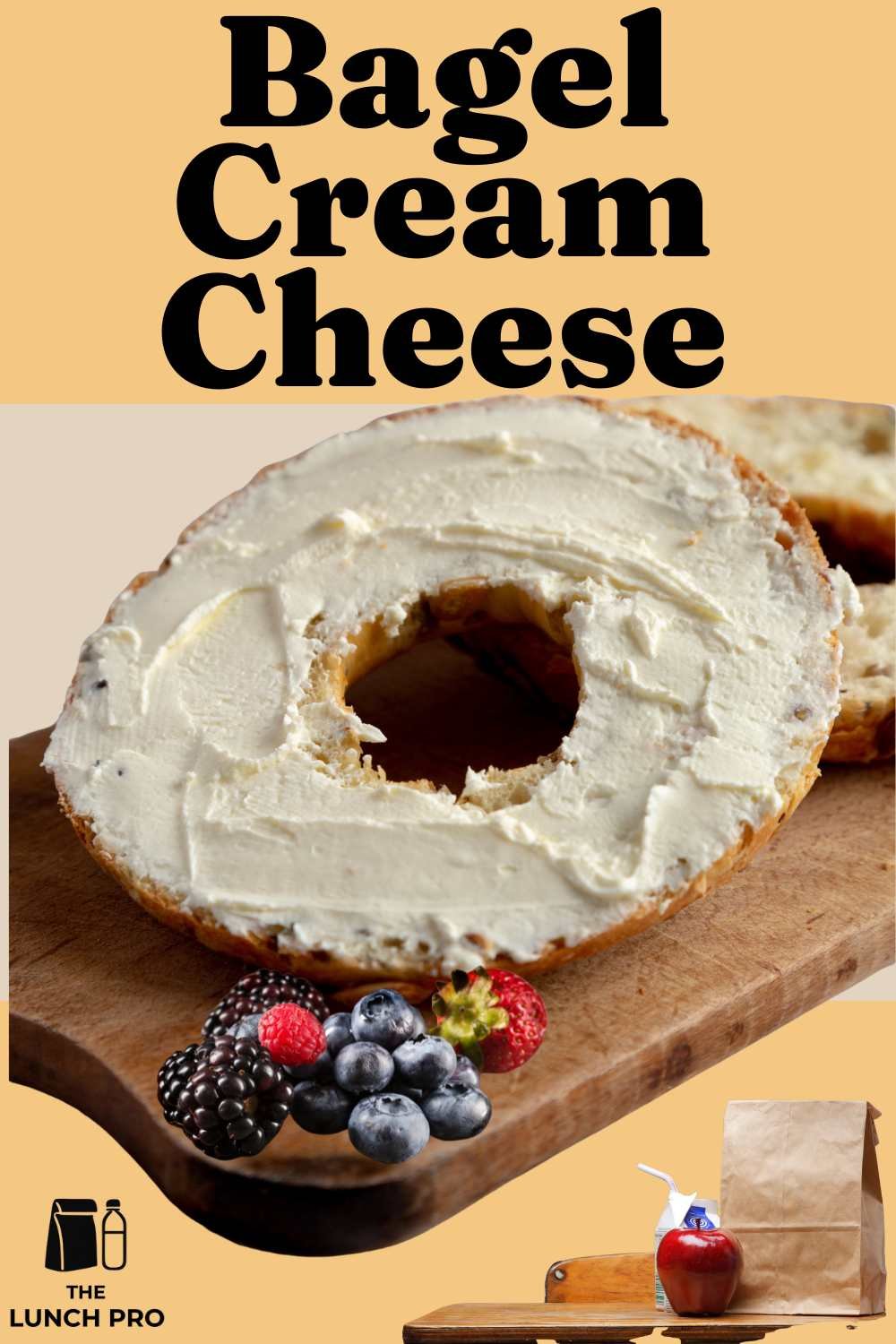 Mini Bagel with Cream Cheese and Berries