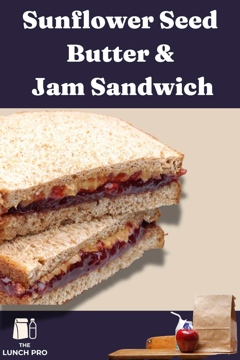 Sunflower Seed Butter and Jam Sandwich