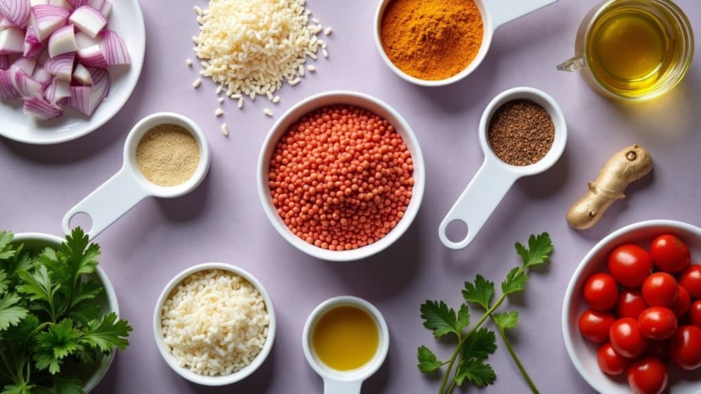 lentils served with rice